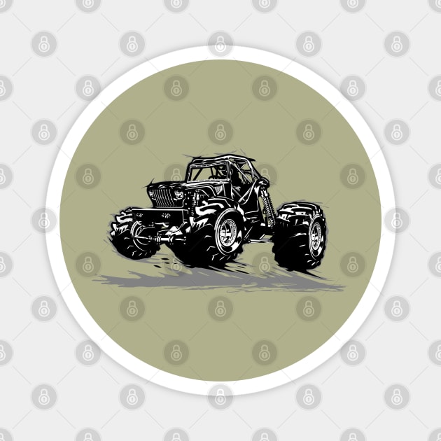 Cartoon monster truck Magnet by Mechanik